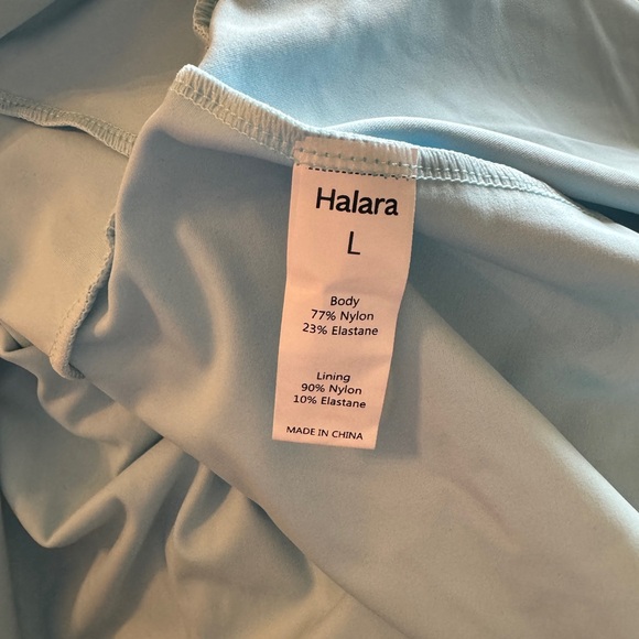 Halara Play dress, Airy Backless Crisscross Layered Ruffle Mini Cool Touch Sz L - Picture 12 of 13